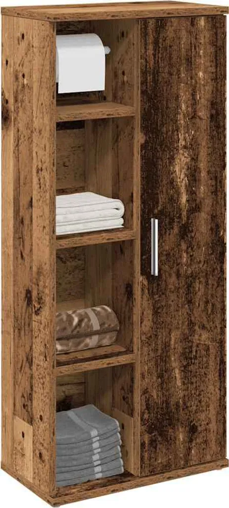 Mobiletto Bagno Maison Exclusive Legno Invecchiato 39x22x90 Salvaspazio