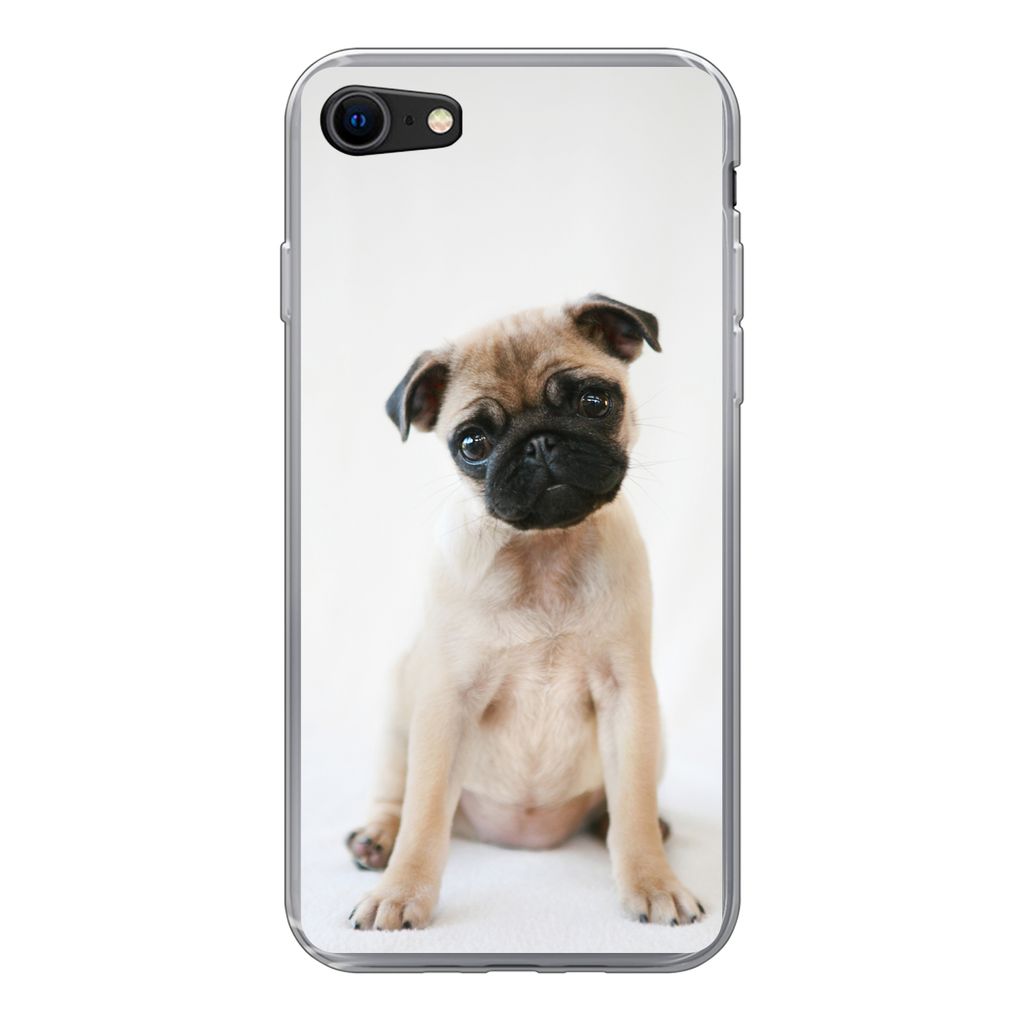 MuchoWow Handyhülle Schutzhülle Hülle für iPhone SE 2022 Hund - Haustiere - Porträt Silikon Softcase Handy Hülle - Schutzhülle