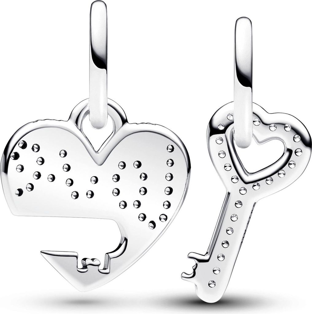 Pandora 793081C01 Momente - Splittable Herz & Schlüssel baumeln Charme - hängenden Charme