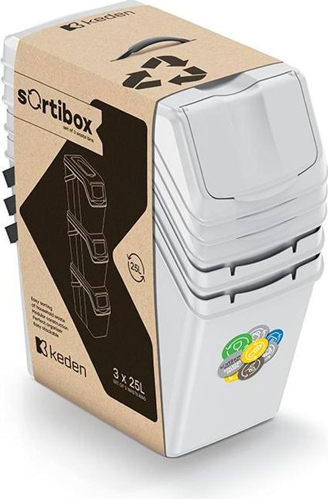 Prosperplast Mülltrenner SORTIERBOX einzeln Hellgrau