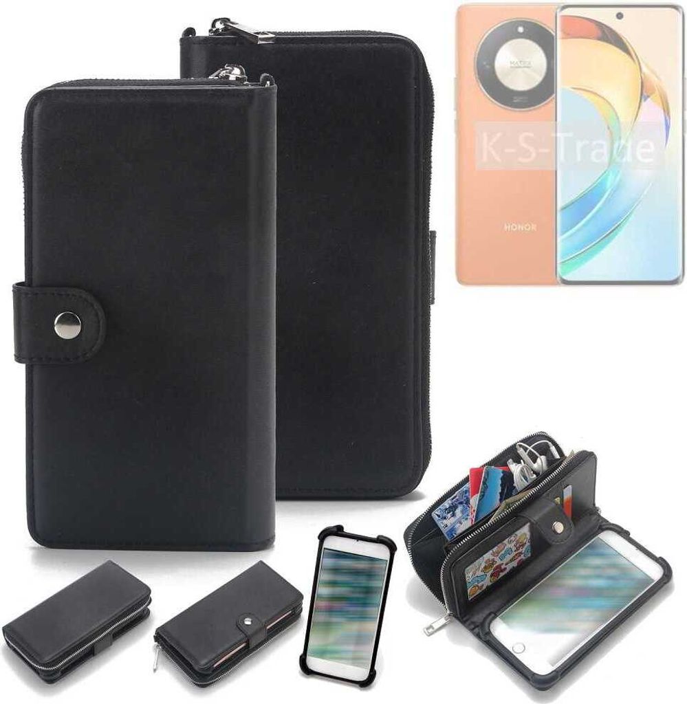 K-S-Trade 2in1 Handyhülle Schutzhülle kompatibel mit Honor X50 & Portemonnee Cover Handy Hülle Case Etui Geldbörse Wallet Bookstyle Hülle