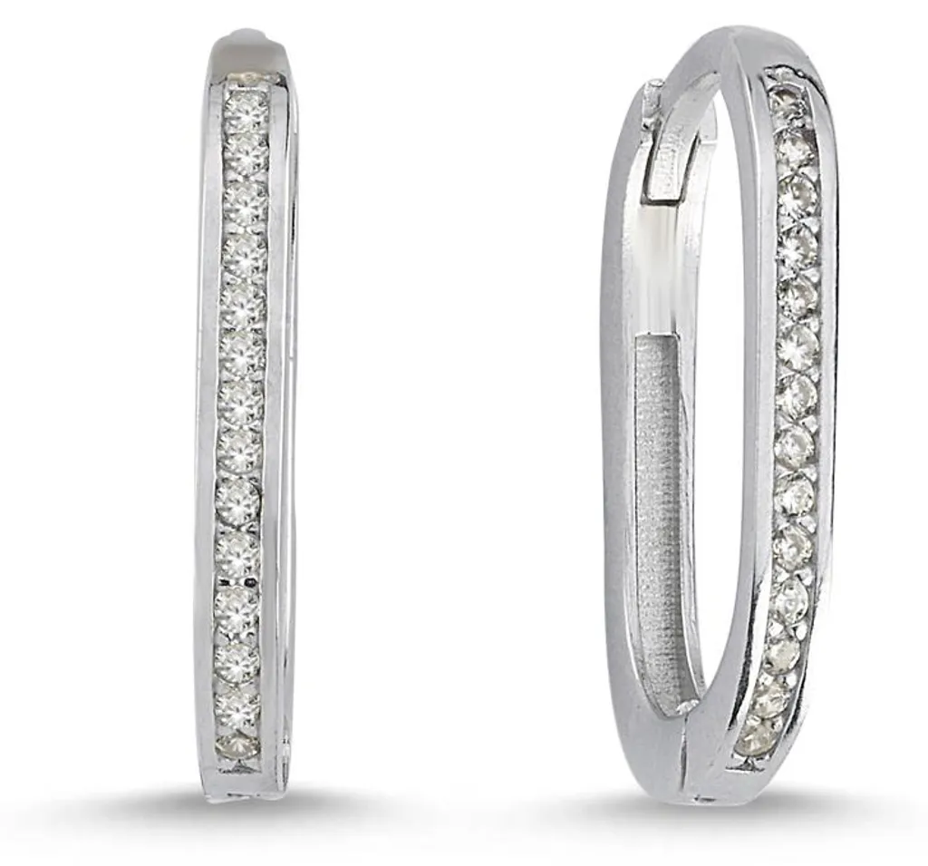 Boucles d'oreilles Anti-allergie Argent 925 en U et Zircons Brillants