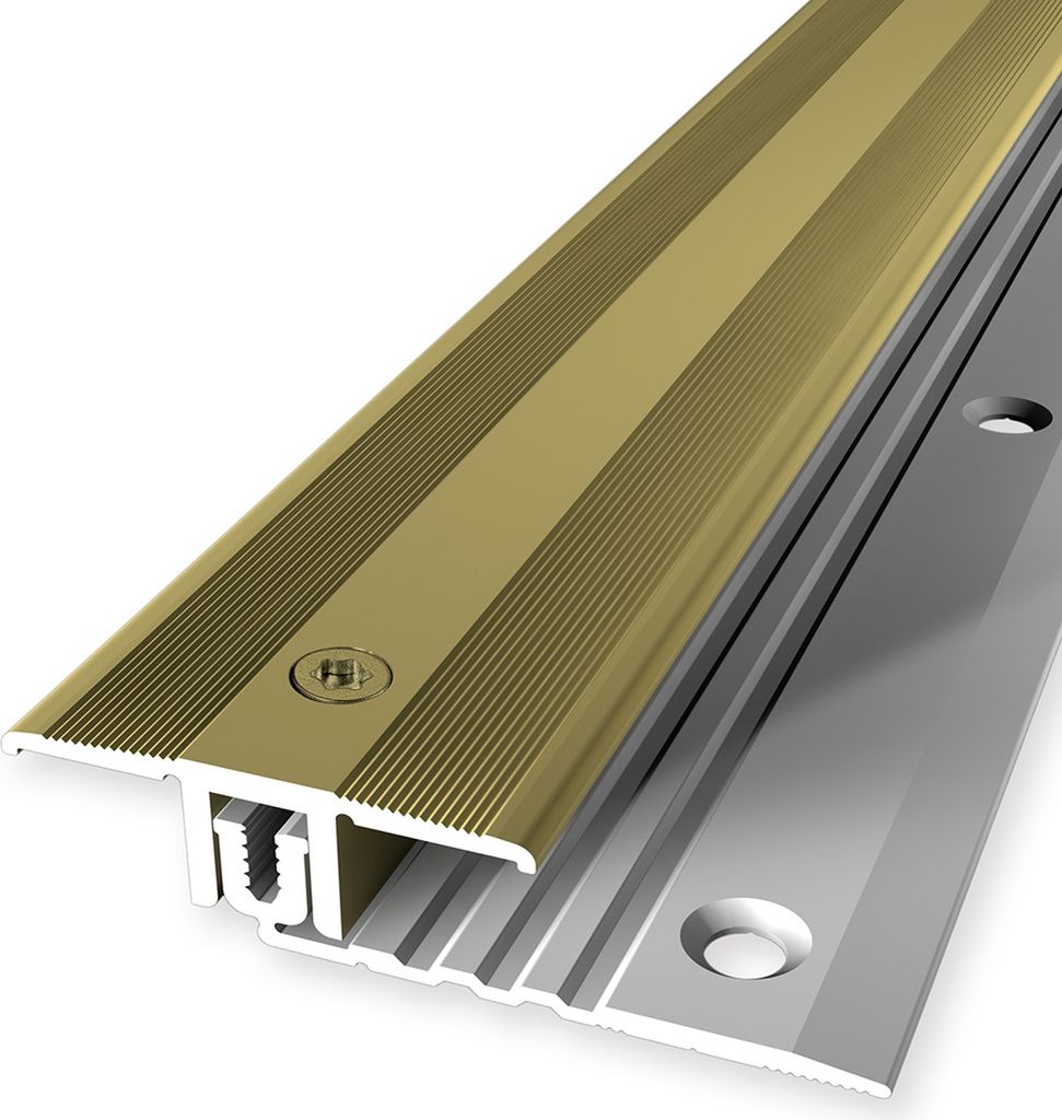 PROVISTON | Übergangsprofil | Laminatausgleich | Breite: 34 mm | Höhenausgleich: 6.5 - 16 mm | Länge: 900 mm | Aluminiumprofil | Gold | 1 Stück