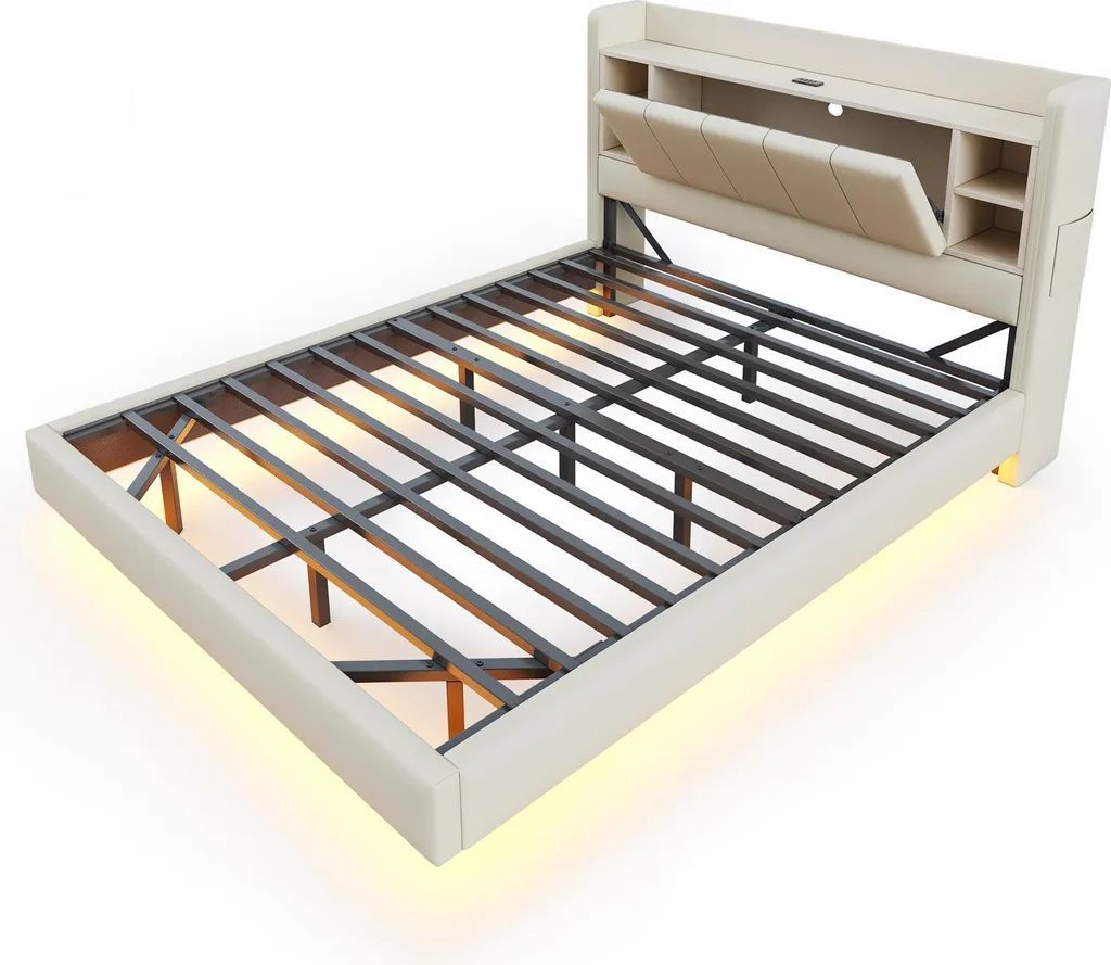 Lit Double 140x200 Idéal pour Optimiser l'Espace avec Ports USB - 9