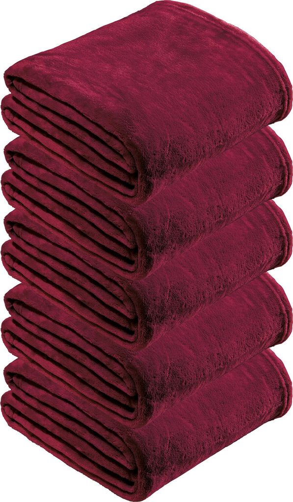 REDBEST Wohndecke 5er-Pack Amarillo" bordeaux 130x180 cm"