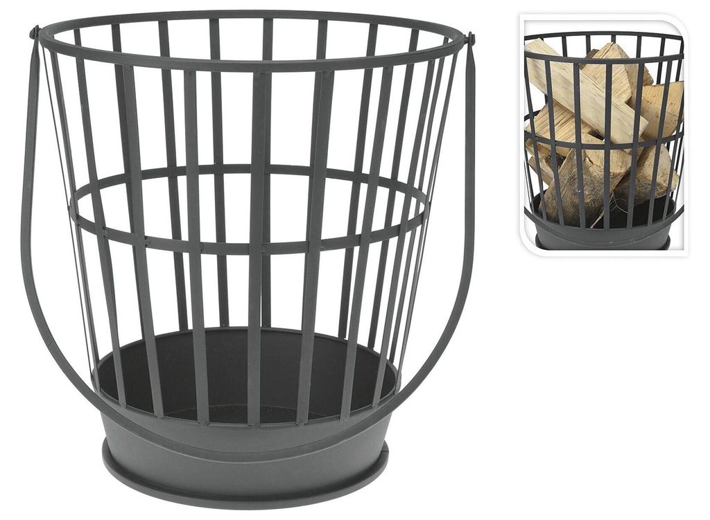 ProGarden Panier à bois de cheminée avec poignée en métal Image du produit 
