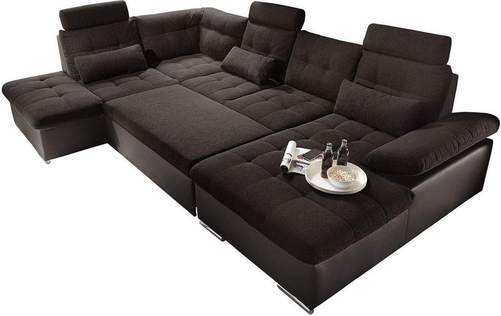 Wohnlandschaft Multifunktion Couch Ecksofa U Form Bettfunktion Schlaf Sofa Neu