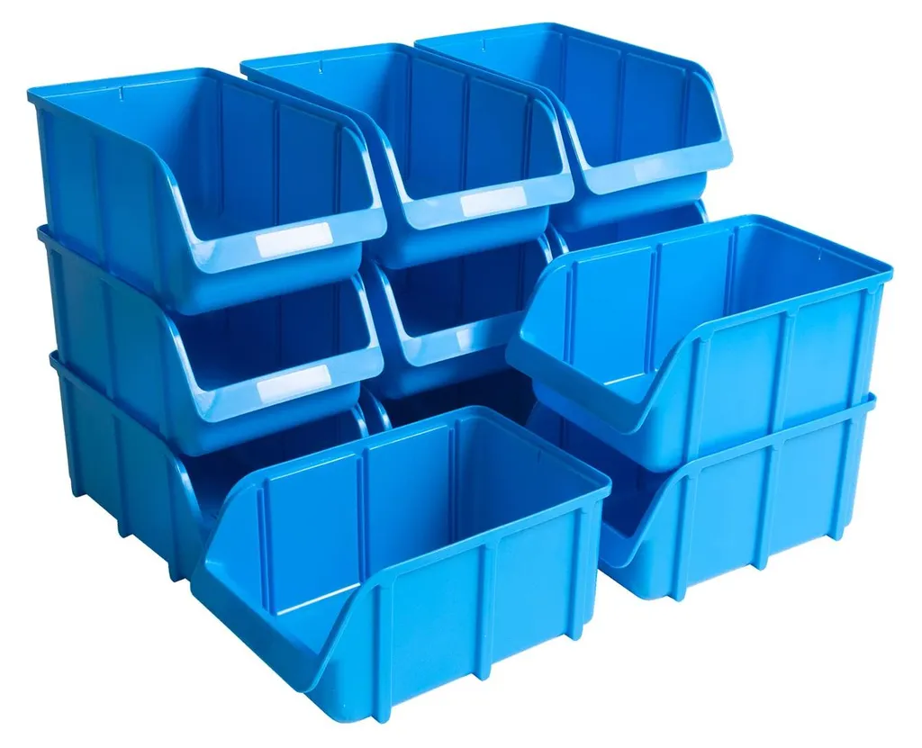 Bac de Rangement Taille 4 Rigide et Empilable - Pack de 12 Unités