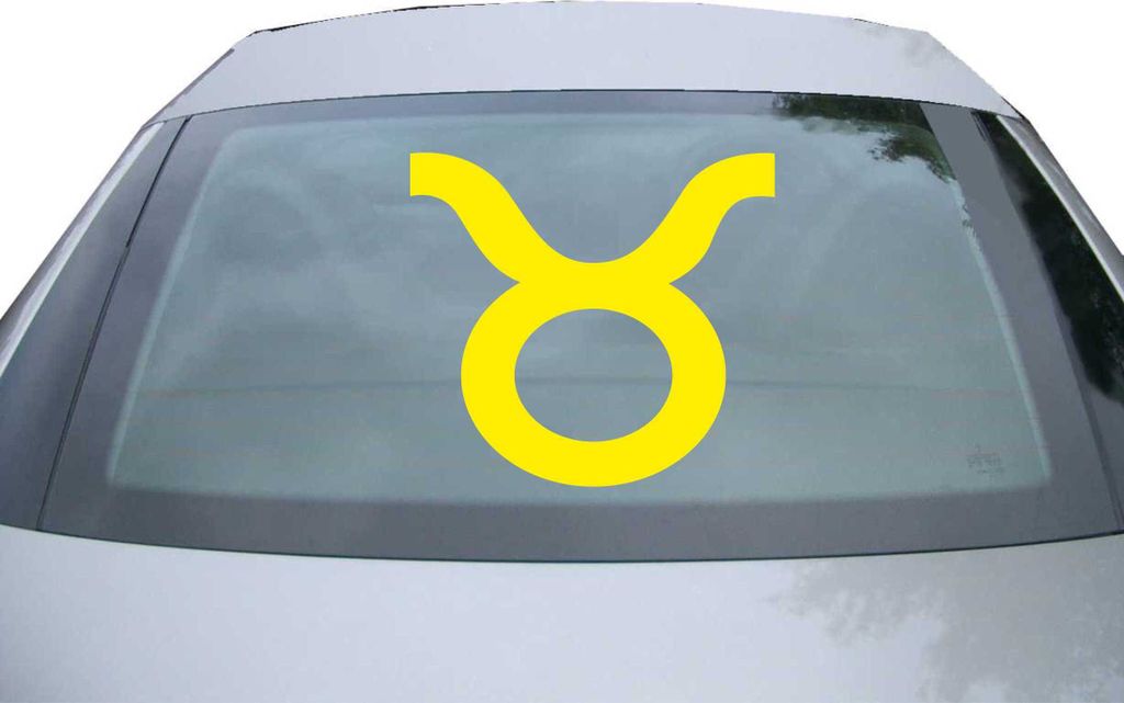 Indigos UG - Aufkleber Heckscheibe & Motorklappe DE2543 - gelb - 600x550 mm - Stier Sternzeichen - Auto Scheiben Fenster Heckklappe Tuning Racing J...