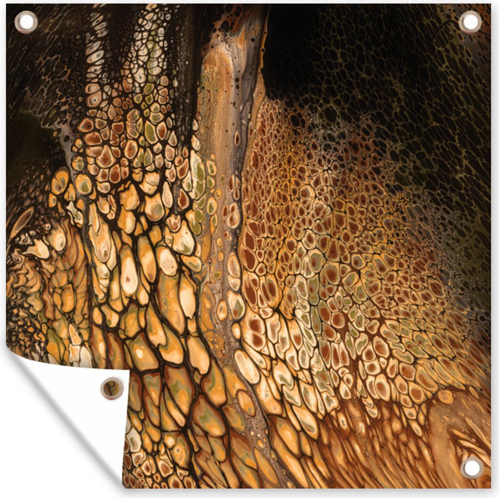 MuchoWow 100x100 cm Outdoor-Poster Gartendeko Sichtschutz Garten Poster für den Garten Acrylfarbe - Gießen - Braun