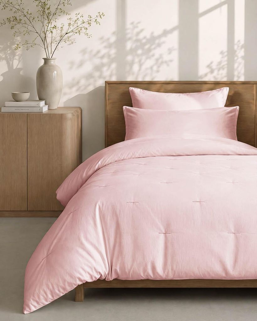 Waschbare Bettdecke HOOMstyle mit Kissenbezug - 140x220cm - Produktbild 