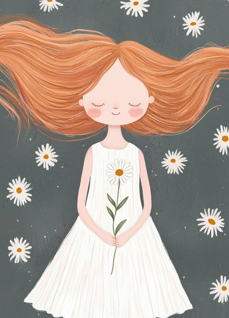 Poster 13x18cm Muster für Kinder, Mädchen fürs Zimmer - Lilie