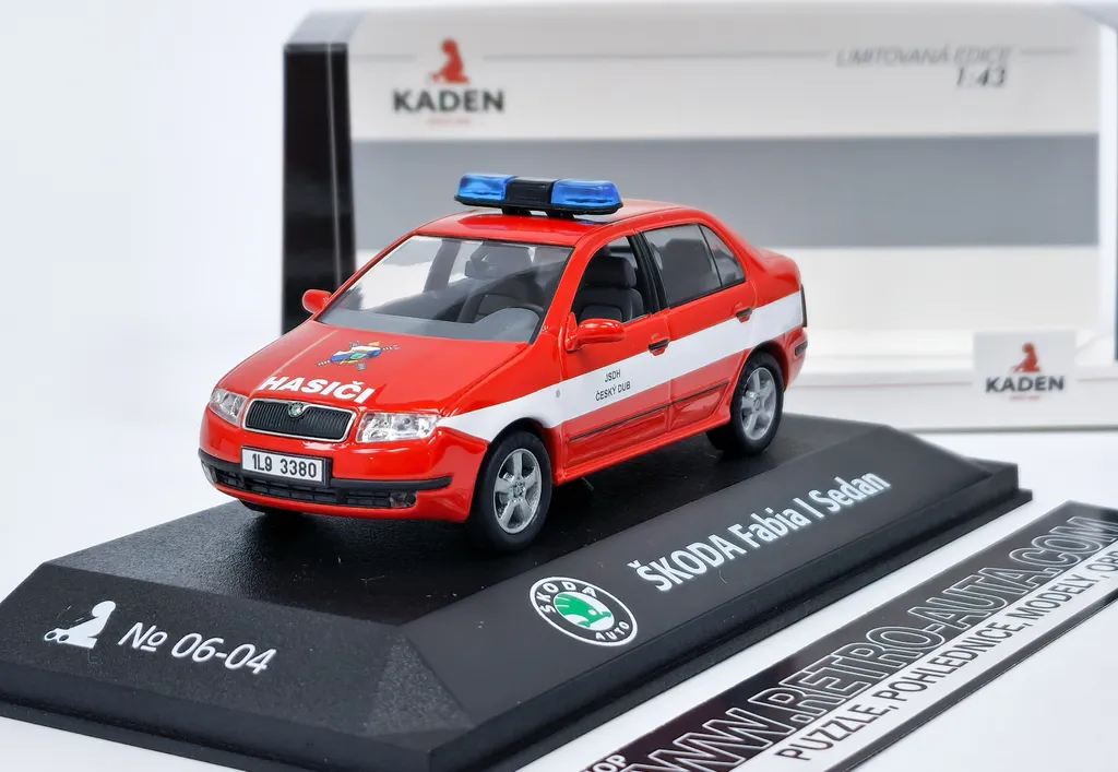 Voiture Miniature Škoda Fabia I KADEN 1:43 JSDH Český Dub en Métal Diecast