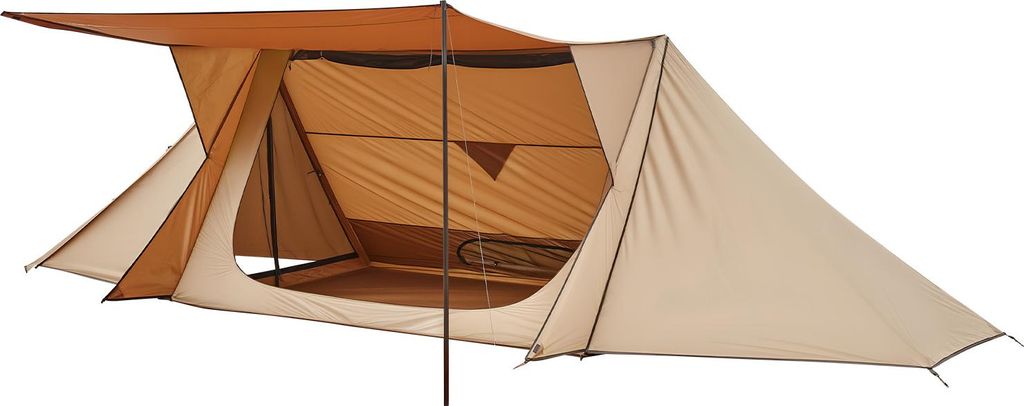 SucceBuy Campingzelt, leichtes Outdoor-Zelt mit Ofenanschluss & 2 Planenstangen, Ganzjahreszelte für 2 Personen zum Wandern, Angeln, Jagen und Ruc...