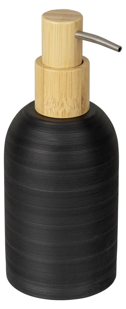 Pompe à savon pour salle de bain design noir et naturel modèle Altavalle