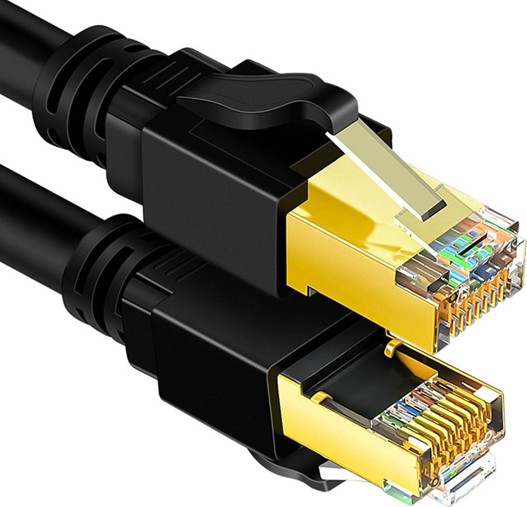Cat 8 Netzwerkkabel 40Gbps High Speed 2000MHz Double Shielded 26AWG Cat 8 Ethernet Kabel für Laptop Router 10 Meter / 32.8 Feet