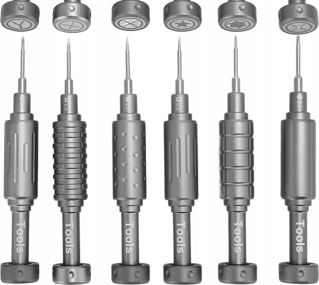 Präzisionsschraubendreher Set 6-teilig – Magnetische Spitzen | Aluminiumlegierung | Für Elektronik, Uhren, Tablets, Smartphones