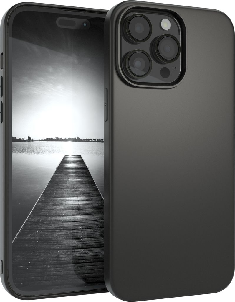 EAZY CASE Handyhülle Silikon Apple iPhone 14 Pro Max hoher Rand für Bildschirm & Kamera, Flexibles Silikon, extra dünn und leicht