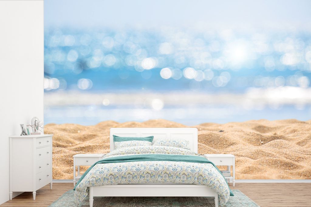 MuchoWow Fototapete für Wohnzimmer oder Schlafzimmer Wandtapete Vinyl Motivtapete Strand - Meer - Sand - 390x260 cm - Papiertapete