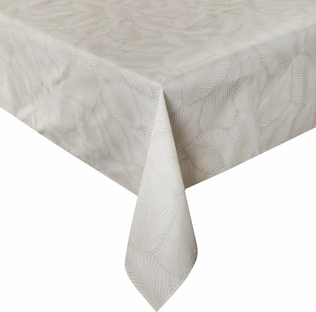 Nappe de jardin 140x220 cm beige palmiers pour repas et fêtes d'été