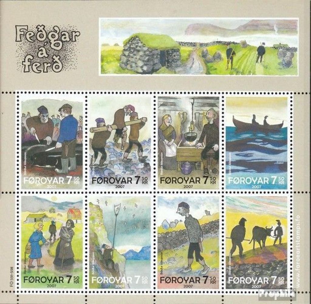 Briefmarken Dänemark - Färöer 2007 Mi 599-606 Kleinbogen (kompl.Ausg.) postfrisch Heoin Brú