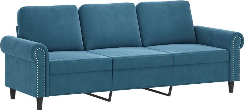 3-Sitzer-Sofa Blau 180 cm Samt