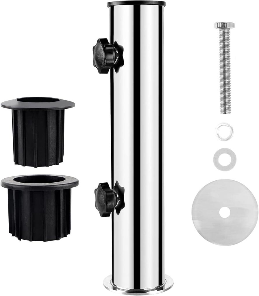 Sonnenschirm Standrohre Universal Halterung Balkon Einstellbar Universal mit 3 PVC Reduzierring(?32/40/50mm), Sonnenschirmst?nder Hš¹lsen Sonnens...