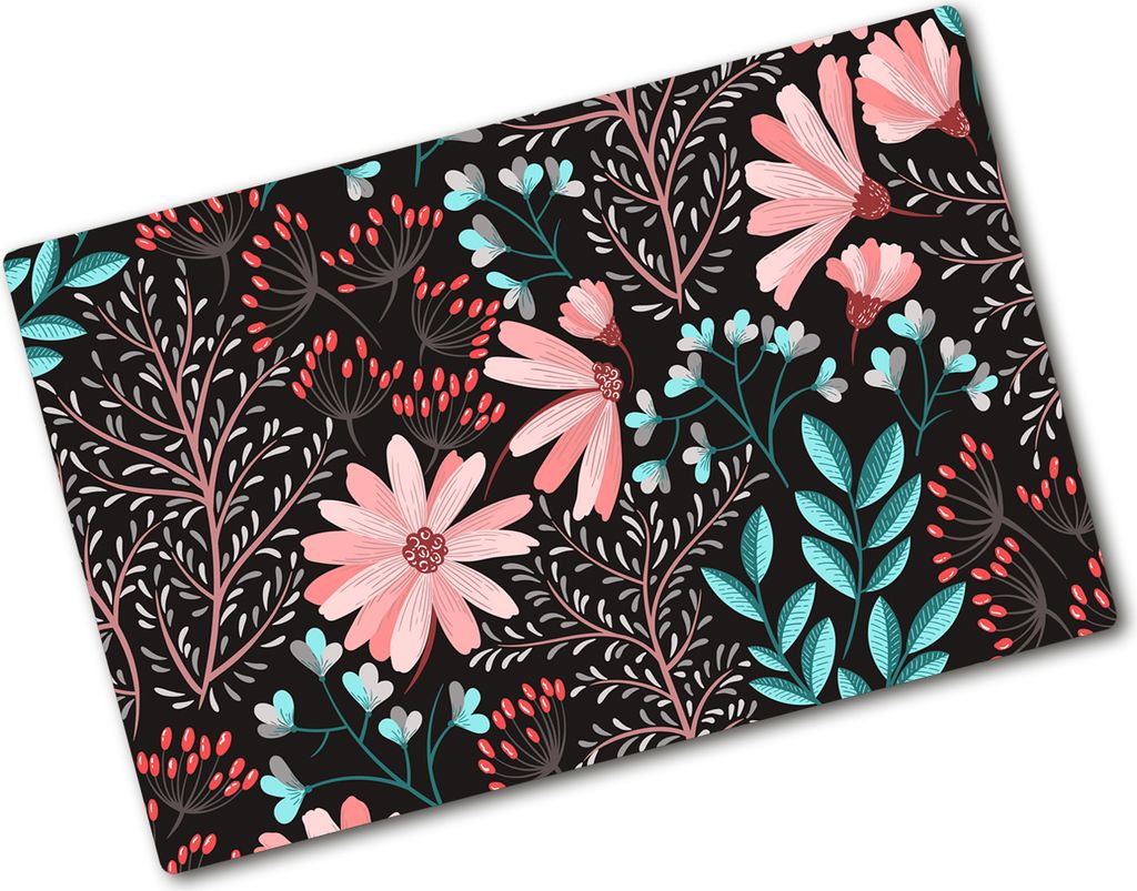 Tulup Glas Herdabdeckplatte - 80x52 cm - Glaskeramikkochfeld-Abdeckung Spritzschutz Glasabdeckplatte - Einteilig - Blumen & Pflanzen - Frühlingsbl...