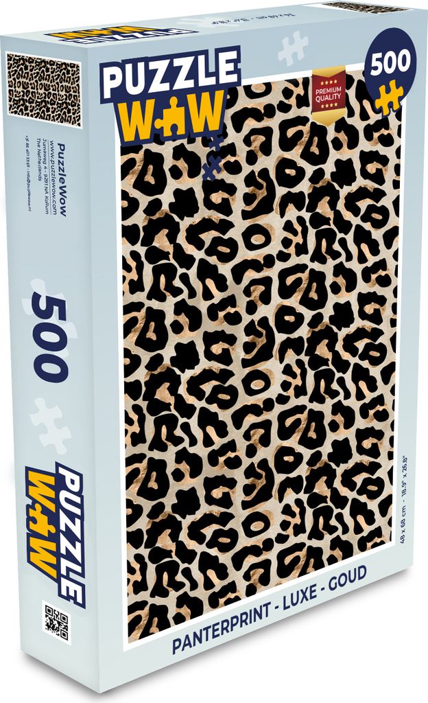 MuchoWow Puzzle 500 Teile Panther Druck - Luxus - Gold - Denken - Spiel - Toy