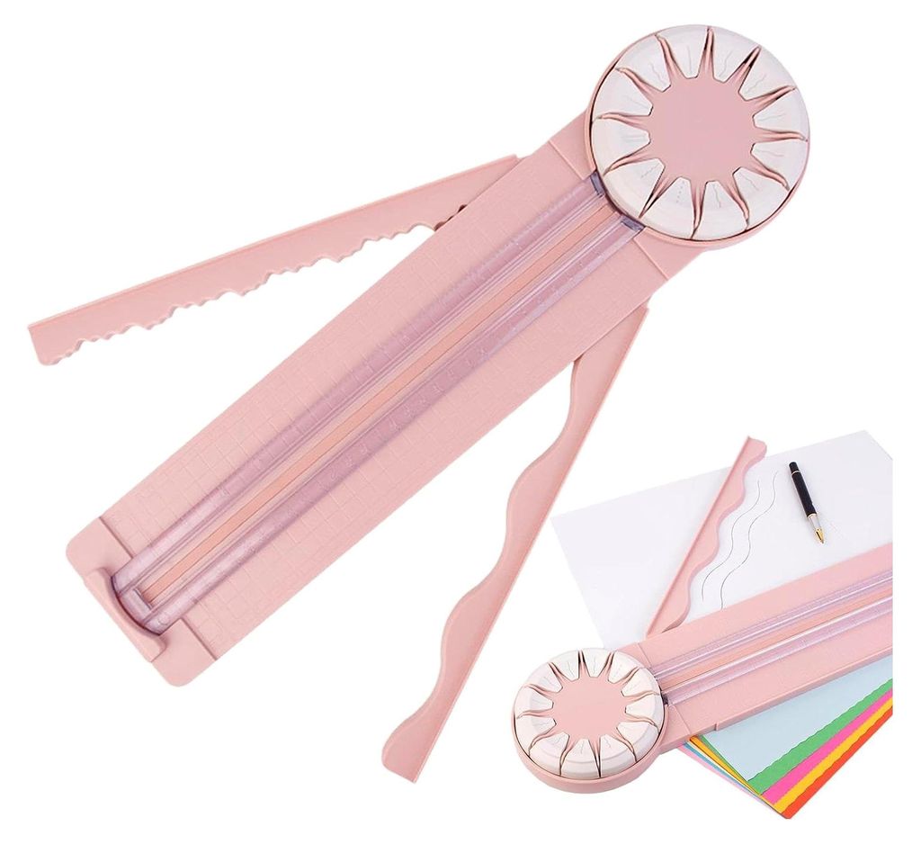 12-in-1 Rotationspapierschneider | Multifunktionale Schneidemaschine für Papier | Papier Schneidegerät mit 360° drehbarem Kopf | Manuelles Baste...