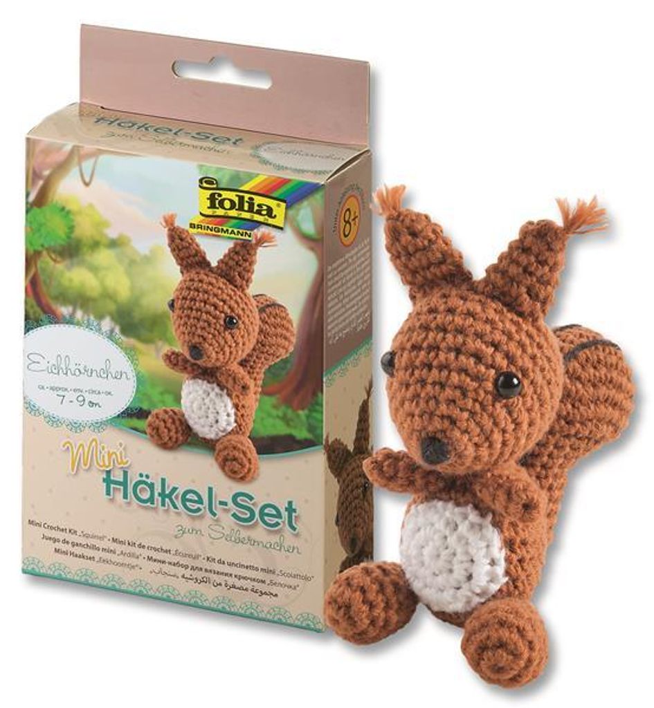 folia 23909 - Mini Häkelset Eichhörnchen, Komplettset zur Produktbild 