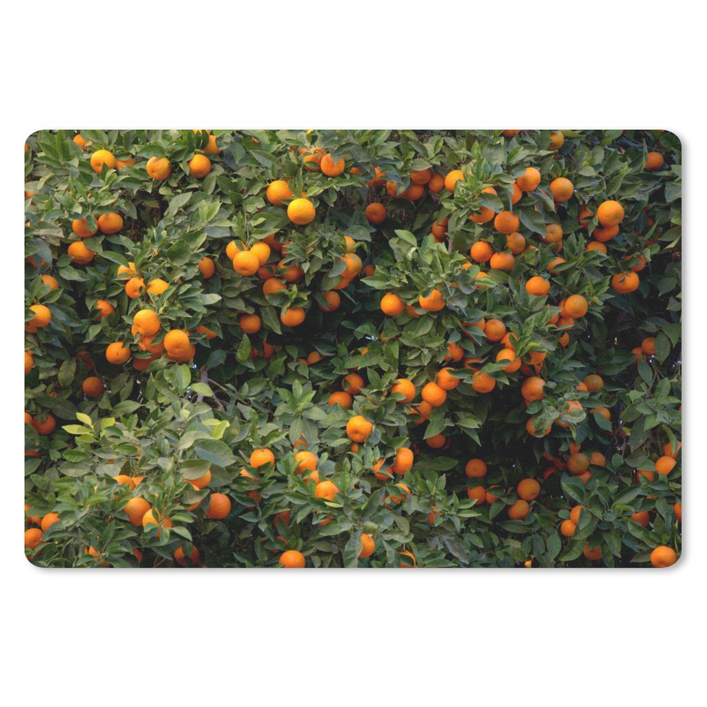 MuchoWow Mauspad Mousepad Orange - Baum - Frucht 27x18 cm - Mousepads - Maus Mat - Pad - Mausunterlage - Büroartikel - Desk Matten