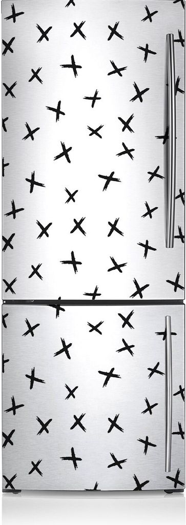 Kühlschrank Aufkleber Kühlschrankmagnete Dekoration Kühlschrankfolie 60x190 cm - Gezogene Kreuze
