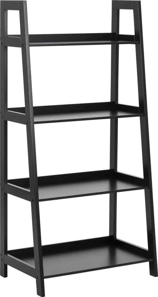 Bibliothèque étagère échelle noire Wally 130cm en bois MDF design