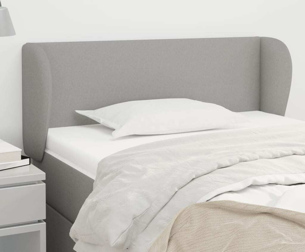 The Living Store Kopfteil mit Ohren Hellgrau 83x23x78/88 cm Stoff