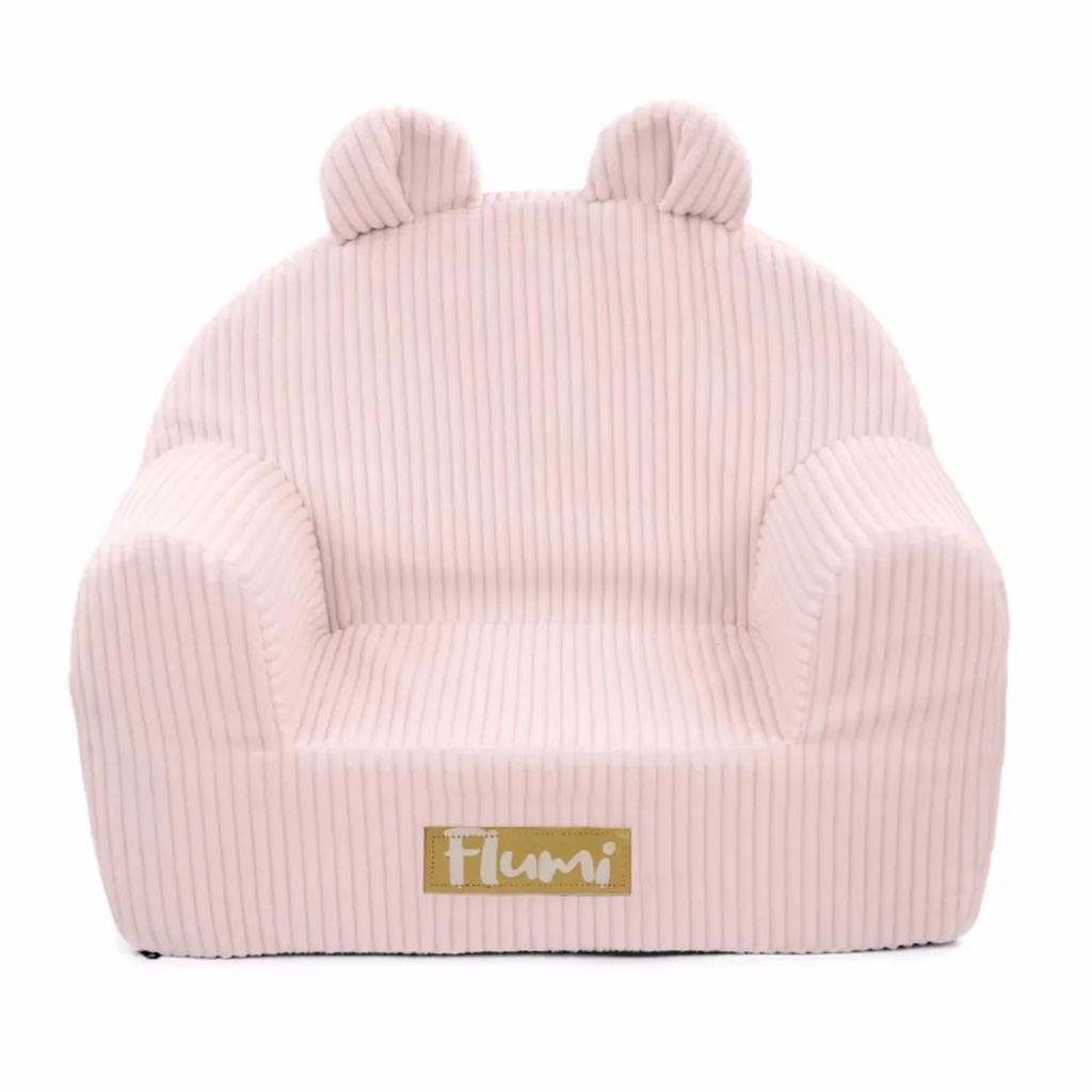 Fauteuil enfant pour coin lecture rose Flumi mini sofa ergonomique