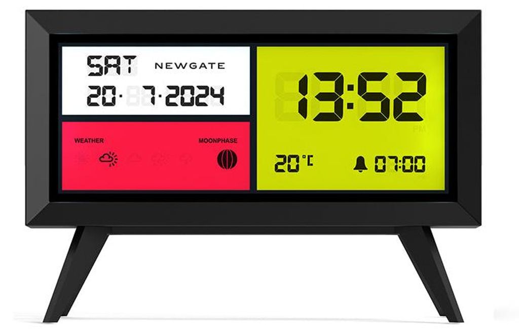 Budzik LCD Newgate Spectronoma w kolorze czarnym Zdjęcie produktu 