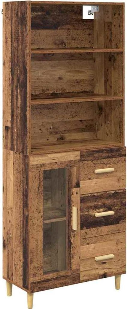 Highboard Altholz 69,5 x 34 x 180 cm Holzwerkstoff