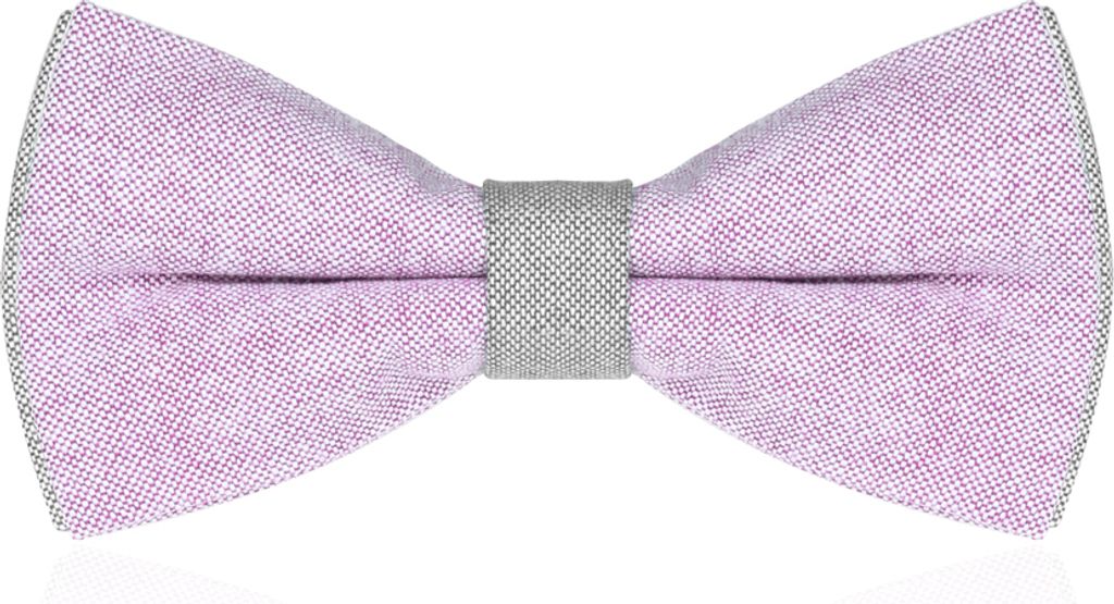 Fliege Herren Hochzeit Konfirmation Anzug Smoking Schleife Schlips zweifarbig Baumwolle gebunden lila-grau