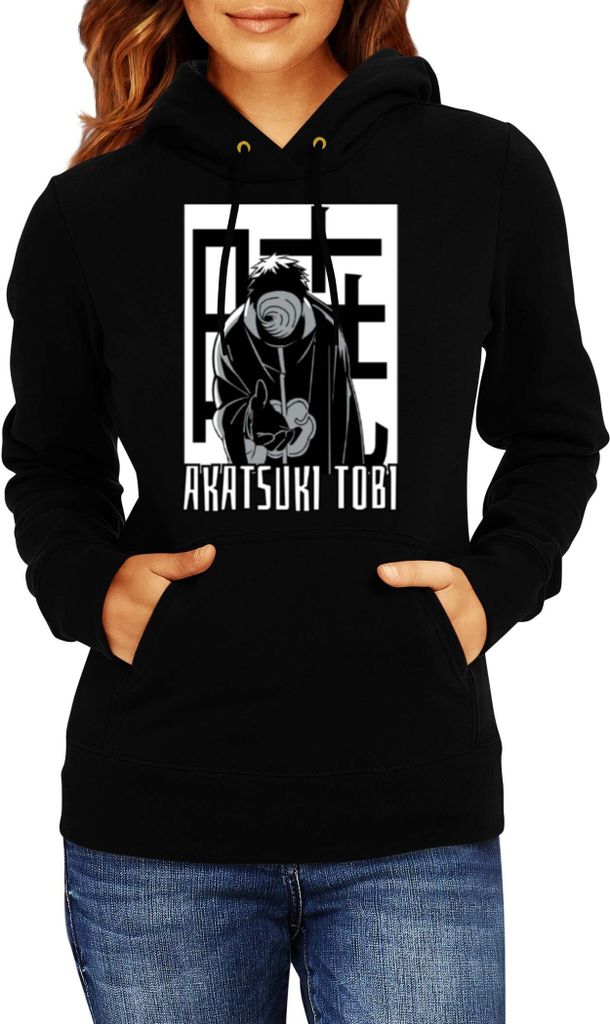 Damen Kapuzenpullover Japan Manga Comics Anime Naruto Akatsuki Tobi Var-029, Lady S / Schwarz