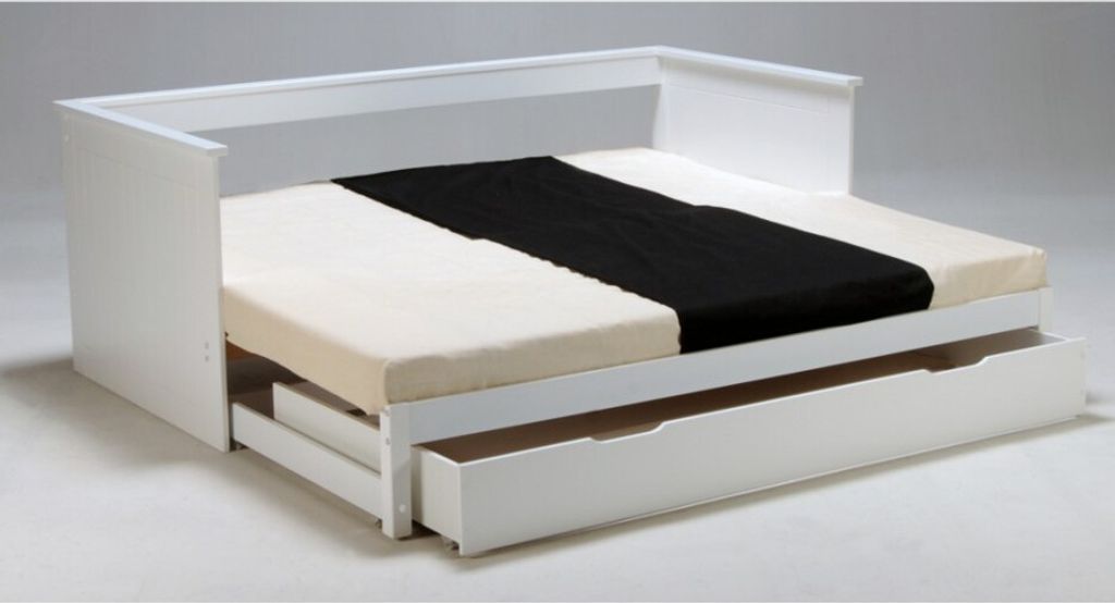 AUSZIEHBETT MONA mit Schublade / Bett 2x90x190 Weiß