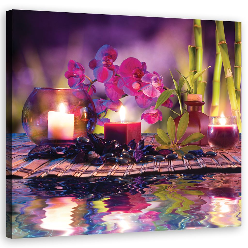 Leinwandbild abstraktionen - violett 40x40 cm Feeby lila wandbild bereit zum aufhängen