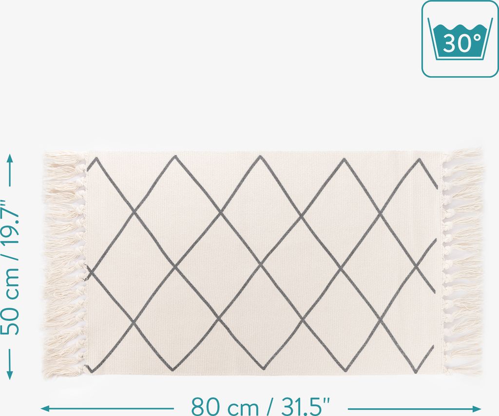 Navaris Boho Badematte 80x50 cm aus Baumwolle - Bad Teppich Produktbild 3