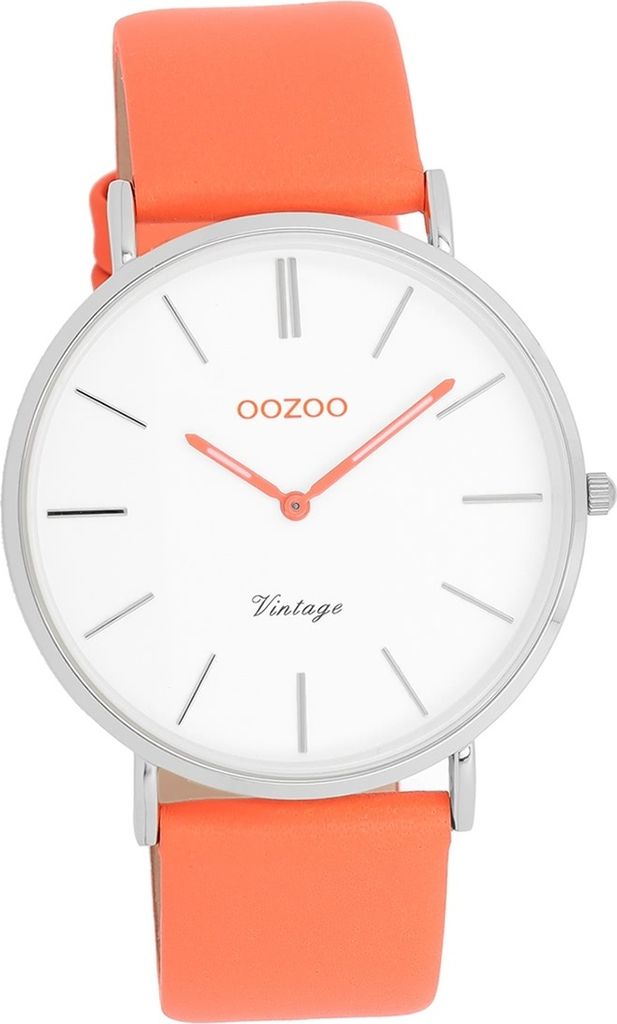 Oozoo Leder Damen Uhr Analog Quarzuhr Armband orange Vintage Series D2UOC20313