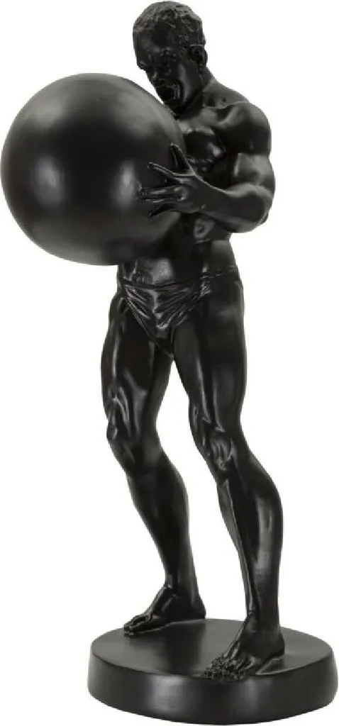 Statue Décorative Atlas en Résine Noire - Objet d'Art Design Intérieur
