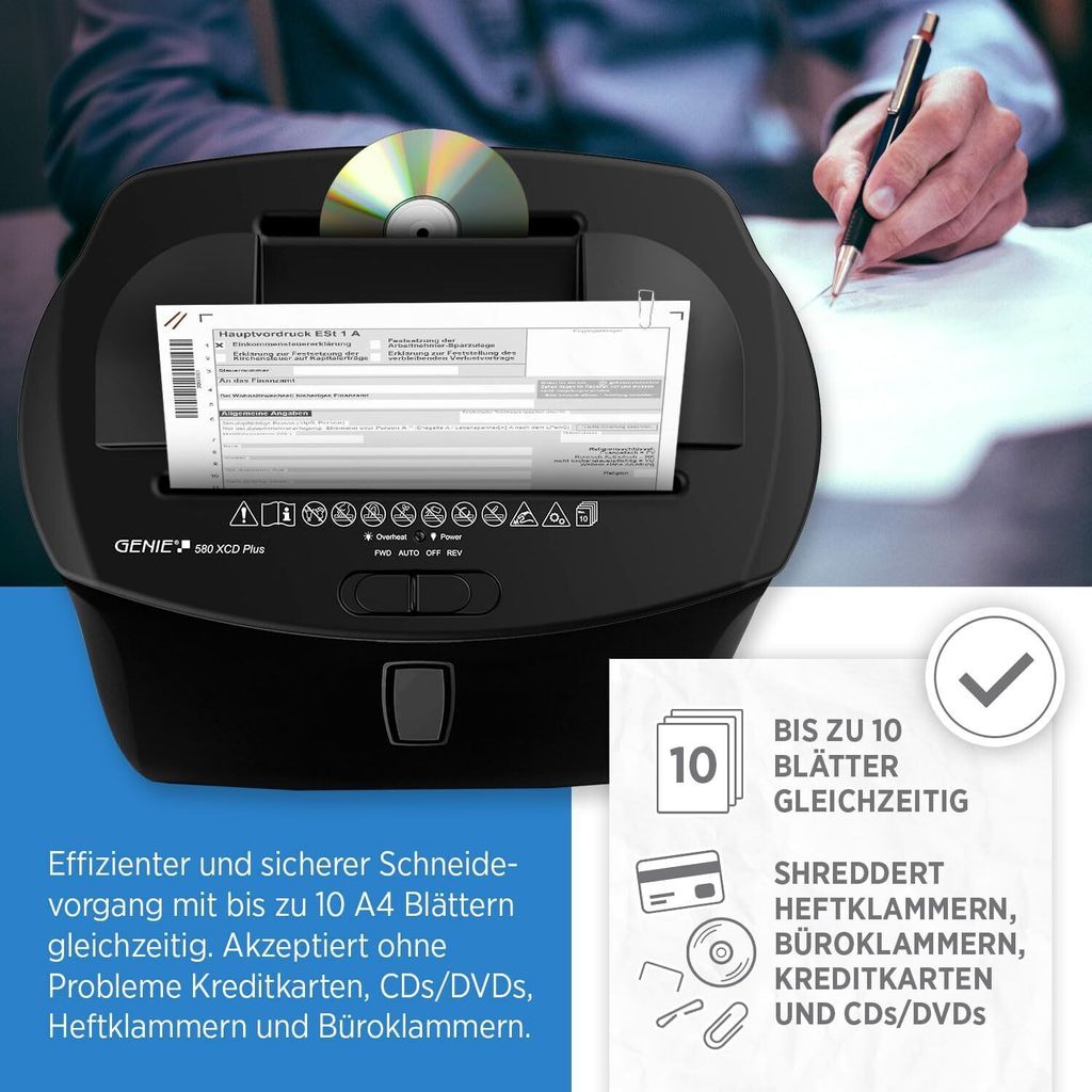 GENIE Aktenvernichter 580 XCD Plus schwarz Produktbild 10