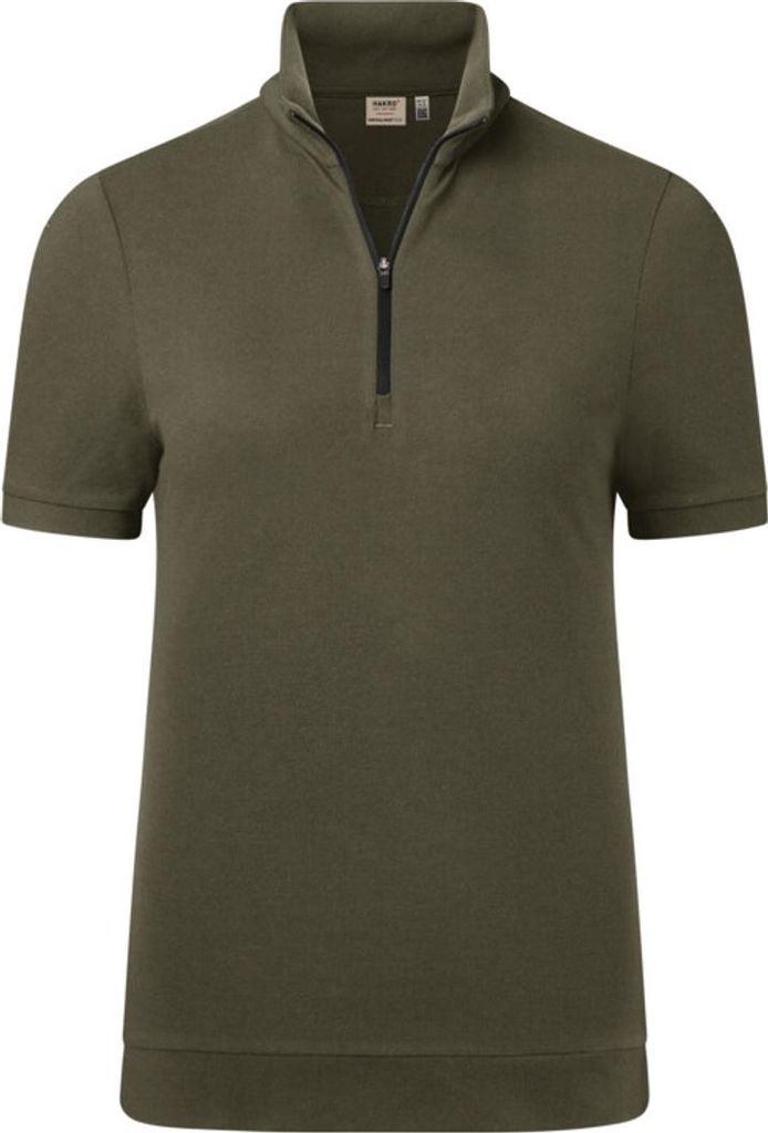 HAKRO Zip-Shirt Piquè ECO #334 Gr. 2XS olive