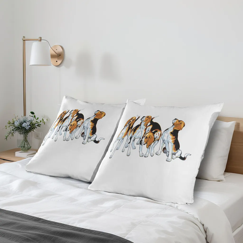 Cuscini Beagle 80x80 ABAKUHAUS - Idea Regalo Amanti Cani Set 2 Pezzi - 2