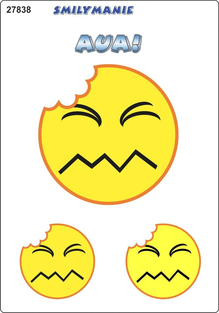 Aufkleber Smily Aua! 150 x 105 mm