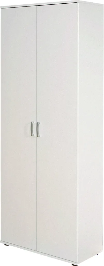 Armoire Blanche Arta avec 5 Tablettes Robustes - Meuble de Rangement Slim - 10